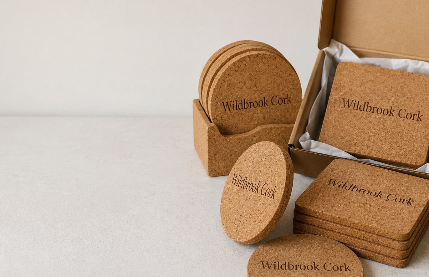 Custom printed cork coasters with logo