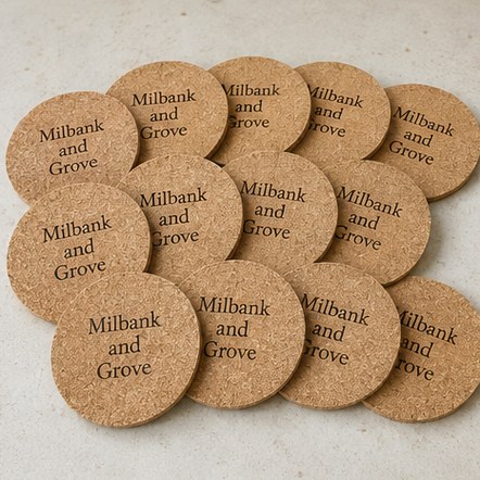 Customized cork coasters for breweries and taprooms