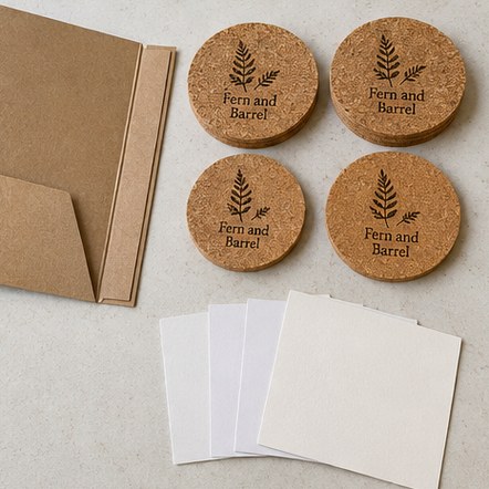 Customized cork coasters for corporate and client gifts