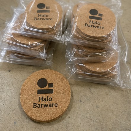 Customized cork coasters for retail and museum shops